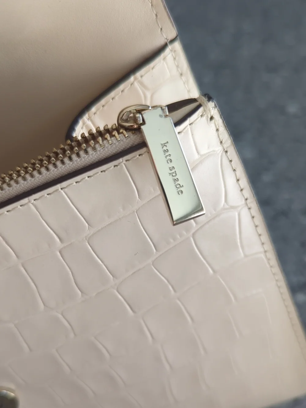 Kate Spade Darcy Croc-Embossed Leather Top Handle Satchel In Bare